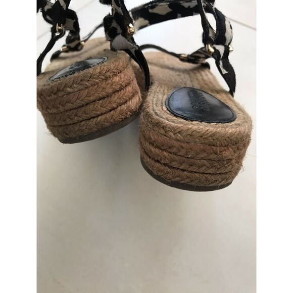 Schutz Sandalia Salto Baixo Platform Jute Animal Print Sandals - Picture 4 of 12